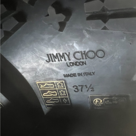 Jimmy Choo Deanna Black Gold Spiked Slip In Embellished Loafer Shoes 37.5 New - Picture 7 of 15